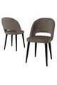 Set scaune 6 piese, Hanah Home, Pane, Cappuccino / Negru