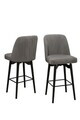 Set scaune 6 piese, Hanah Home, Evax, Gri/Negru