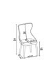 Set scaune (8 piese), Hanah Home, Alpa, Antracit / Crom