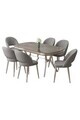 Set masa si scaune (7 piese), Hanah Home, Jita, Antracit / Crom / Gri