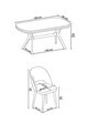 Set masa si scaune (7 piese), Hanah Home, Jita, Antracit / Crom / Gri