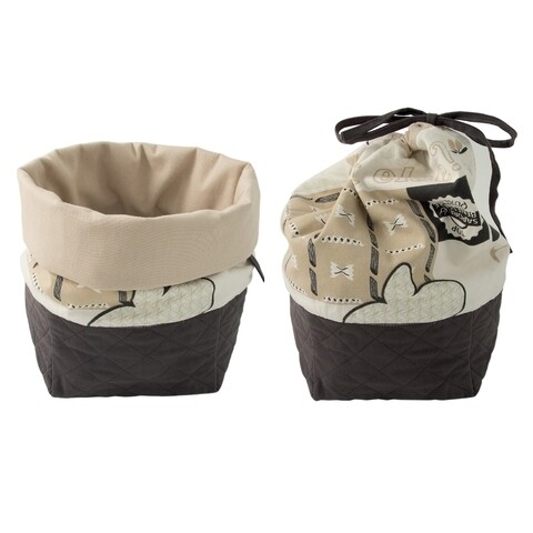 Cos pentru depozitare paine, Wald, Living & Kitchen, 22 x 18 x 35 cm, bumbac, multicolor
