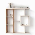 Corp biblioteca, Hanah Home, Yegane, 70.9x74.5x19.7 cm, Pin Atlantic / Alb