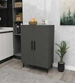 Dulap multifunctional, Hanah Home, 3 Raf 2 Kapak, 65x94.5x32 cm, Antracit