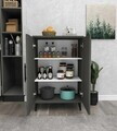 Dulap multifunctional, Hanah Home, 3 Raf 2 Kapak, 65x94.5x32 cm, Antracit