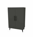 Dulap multifunctional, Hanah Home, 3 Raf 2 Kapak, 65x94.5x32 cm, Antracit
