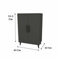 Dulap multifunctional, Hanah Home, 3 Raf 2 Kapak, 65x94.5x32 cm, Antracit