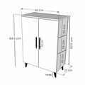 Dulap multifunctional, Hanah Home, 3 Raf 2 Kapak, 65x94.5x32 cm, Antracit