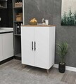 Dulap multifunctional, Hanah Home, 3 Raf 2 Kapak, 65x94.5x32 cm, Alb/Pin Atlantic
