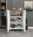 Dulap multifunctional, Hanah Home, 3 Raf 2 Kapak, 65x94.5x32 cm, Alb/Pin Atlantic