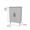 Dulap multifunctional, Hanah Home, 3 Raf 2 Kapak, 65x94.5x32 cm, Alb/Pin Atlantic