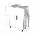 Dulap multifunctional, Hanah Home, 3 Raf 2 Kapak, 65x94.5x32 cm, Alb/Pin Atlantic