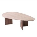 Masuta de cafea, Hanah Home, Flap, 139.5x42x79.5 cm, PAL, Travertin / Nuc Milano