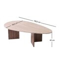 Masuta de cafea, Hanah Home, Flap, 139.5x42x79.5 cm, PAL, Travertin / Nuc Milano