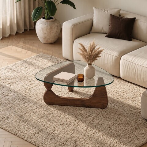 Masuta de cafea, Hanah Home, Asimetrik Table, 90x33x65 cm, Maro