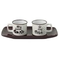 Set ceai/cafea pentru 2 persoane, Wald Tete a Tete, 20.5 x 10.5 x 2.2 cm, ceramica, alb/maro