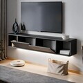 Comoda TV, Hanah Home, Twist LED, 160x29x29 cm, Antracit