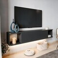 Comoda TV, Hanah Home, Twist LED, 160x29x29 cm, Antracit
