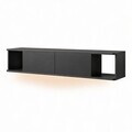 Comoda TV, Hanah Home, Twist LED, 160x29x29 cm, Antracit
