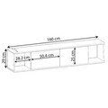 Comoda TV, Hanah Home, Twist LED, 160x29x29 cm, Antracit