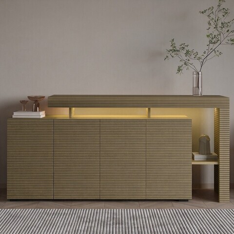 Consola, Hanah Home, Beliz, 170x80x35 cm, Stejar cald Stejar safir