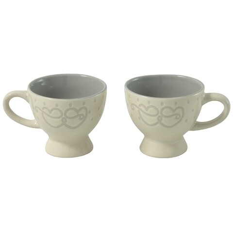 Set ceai/cafea pentru 2 persoane, Wald, Tete a Tete, 7.5 x 6.7 cm, ceramica, gri