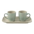 Set ceai/cafea pentru 2 persoane, Wald, Tete a Tete Daily, 6 x 6.7 cm, ceramica, verde