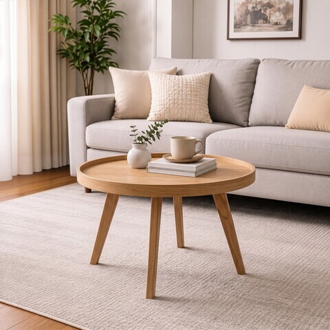 Masuta de cafea, Hanah Home, Nova 80, 80x44x80 cm, LEMN MASIV DE STEJAR, Stejar