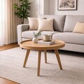 Masuta de cafea, Hanah Home, Nova 80, 80x44x80 cm, LEMN MASIV DE STEJAR, Stejar