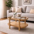 Masuta de cafea, Hanah Home, Togg 70, 70x40x50 cm, LEMN MASIV DE STEJAR, Stejar