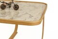 Masuta de cafea, Hanah Home, Hisar 90, 90x45x90 cm, LEMN MASIV DE STEJAR, Stejar / Marmură albă