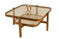 Masuta de cafea, Hanah Home, Olimpus 90, 90x48x90 cm, LEMN MASIV DE FAG, Nuc / Marmură Albă