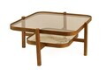 Masuta de cafea, Hanah Home, Olimpus 90, 90x48x90 cm, LEMN MASIV DE FAG, Nuc / Marmură Albă