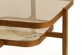 Masuta de cafea, Hanah Home, Olimpus 90, 90x48x90 cm, LEMN MASIV DE FAG, Nuc / Marmură Albă