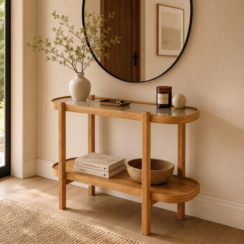 Dulap, Hanah Home, Alaska, 103x85x42 cm, LEMN MASIV DE STEJAR, Stejar