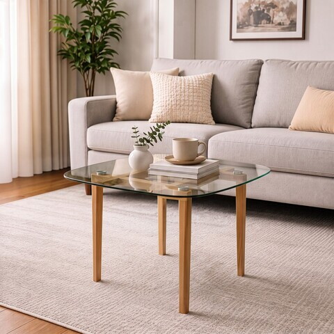 Masa, Hanah Home, Soft, 100x75x100 cm, Stejar