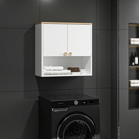 Dulap multifunctional, Hanah Home, Viona, 67x67x30 cm, Coș adânc / Alb