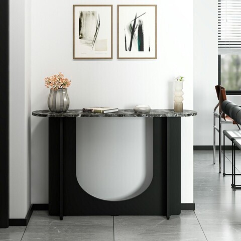 Bufet, Hanah Home, Nera, 120x76x30 cm, Negru