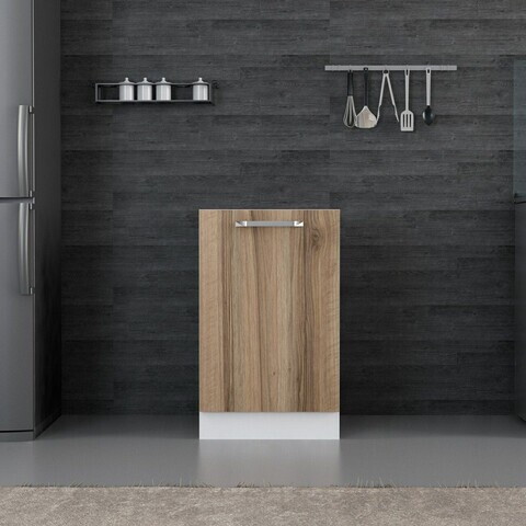 Dulap pentru bucatarie, Hanah Home, Minar, 50x87x58 cm, Alb / Dore