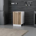 Dulap pentru bucatarie, Hanah Home, Minar, 50x87x58 cm, Alb / Dore