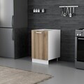 Dulap pentru bucatarie, Hanah Home, Minar, 50x87x58 cm, Alb / Dore