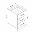 Dulap pentru bucatarie, Hanah Home, Minar, 50x87x58 cm, Alb / Dore