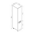Dulap pentru bucatarie, Hanah Home, Minar, 40x222x58 cm, Alb