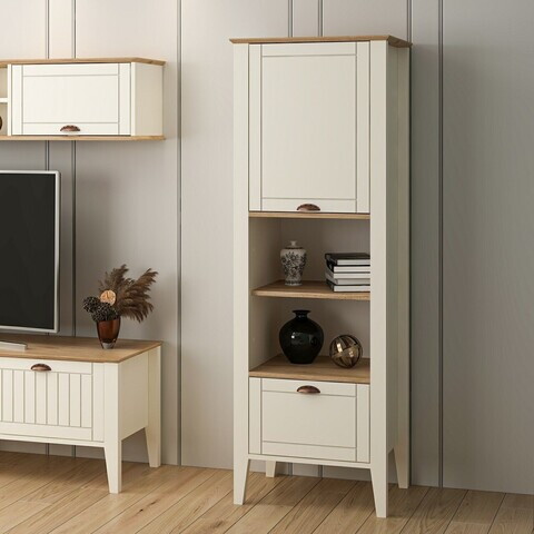 Dulap multifunctional, Hanah Home, Marlo, 63x180x46 cm, Coș adânc / Piatră Lunii