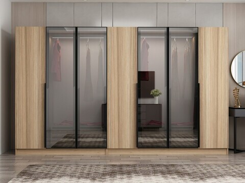 Dulap pentru haine, Hanah Home, Nisa, 315x210x52 cm, Dore