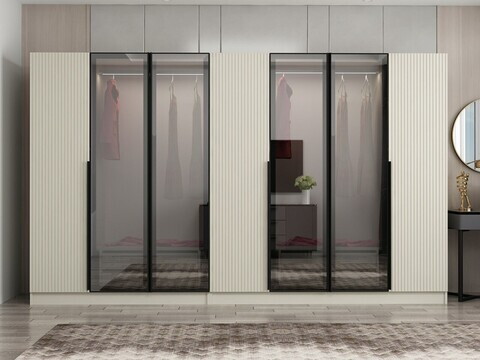 Dulap pentru haine, Hanah Home, Nisa, 315x210x52 cm, Gresie