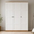 Dulap pentru haine, Hanah Home, Loren 1600-229, 135.8x188.6x53.8 cm, Alb/Maro