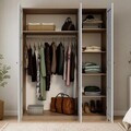 Dulap pentru haine, Hanah Home, Loren 1600-229, 135.8x188.6x53.8 cm, Alb/Maro