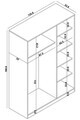 Dulap pentru haine, Hanah Home, Loren 1600-229, 135.8x188.6x53.8 cm, Alb/Maro