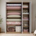 Dulap pentru haine, Hanah Home, Loren 1600-233, 135.8x188.6x53.8 cm, Alb/Maro